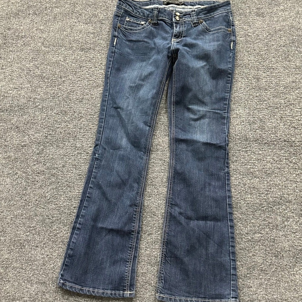 Twentyone Black Jeans Womens Size 7/8R Dark Bootcut Rhinestone Pockets Stretch